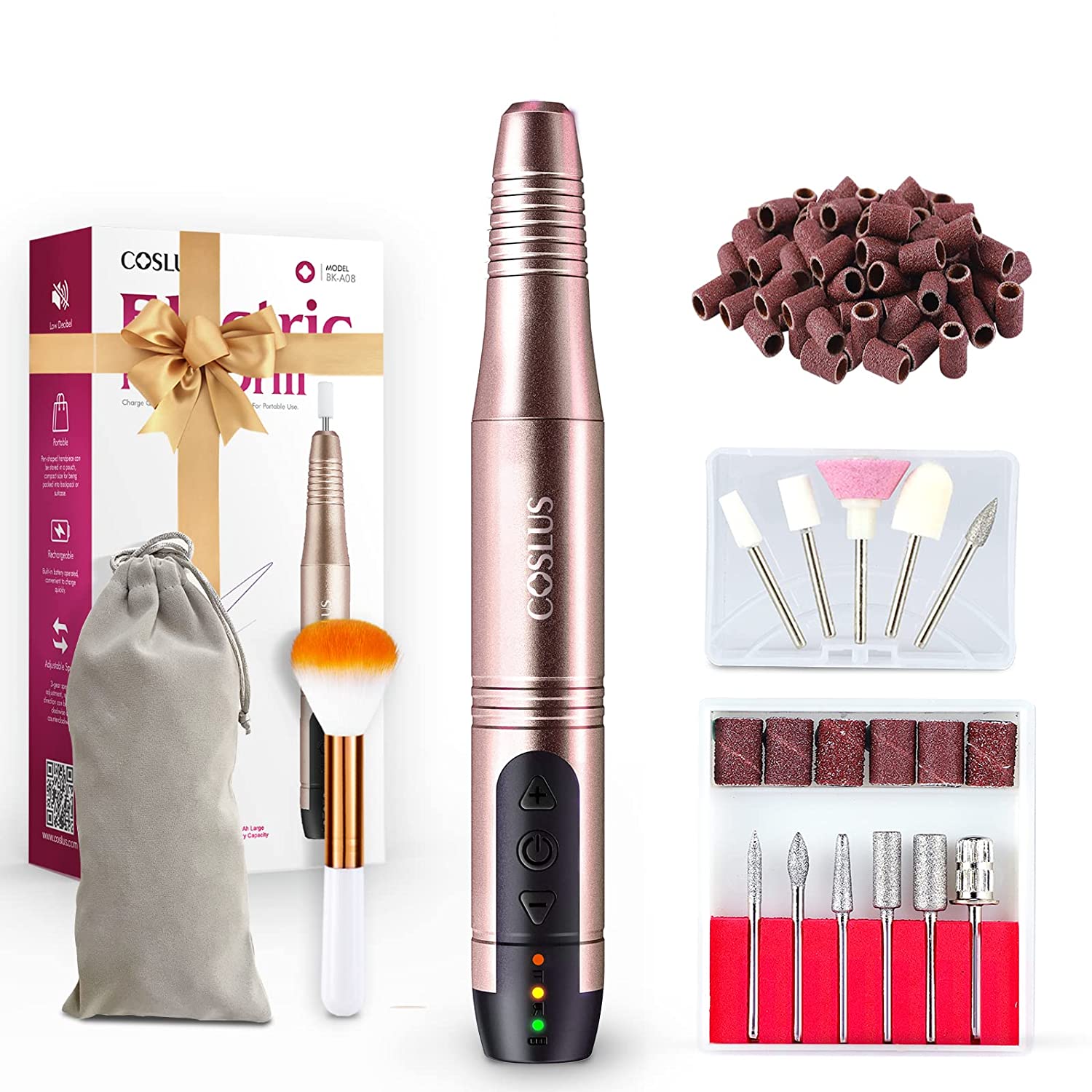 230816065859587_1 COSLUS Cordless Nail Drill Electric File: Professional for Acrylic Gel Dip Powder Nails Portable Nail Drill Machine Kit for Manicure Pedicure Nail Dremel Set with Everything Rechargeable Lightweight - Image 1